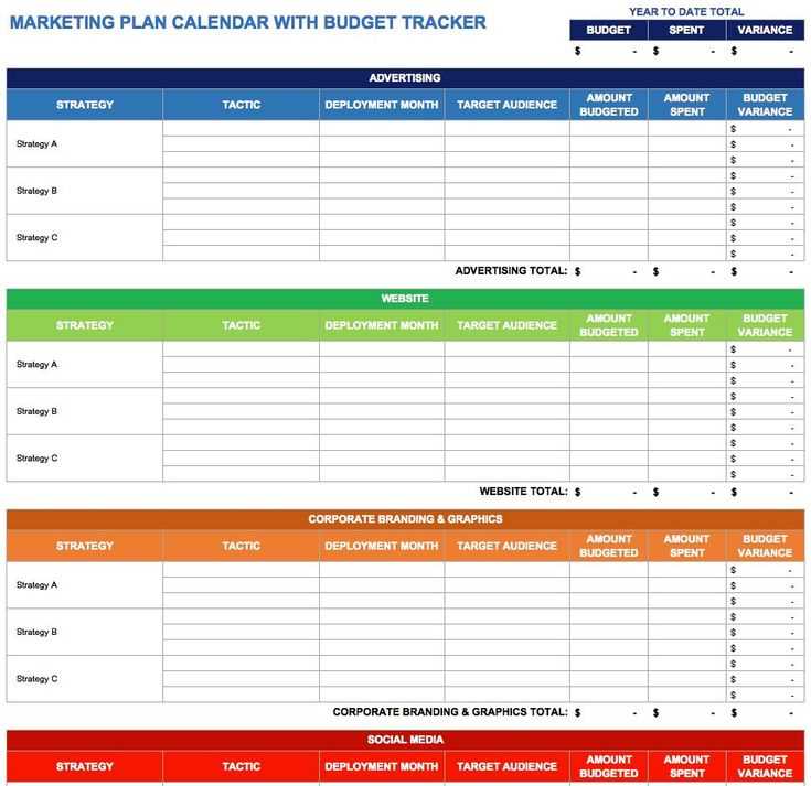 publicity calendar template