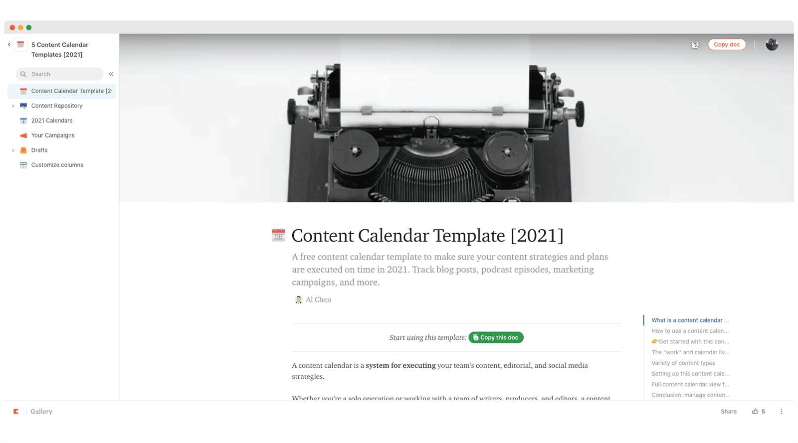 calendar template software