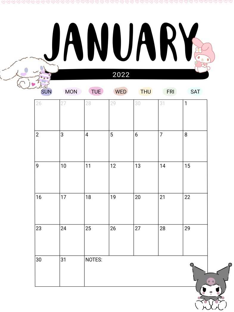 hello kitty calendar template