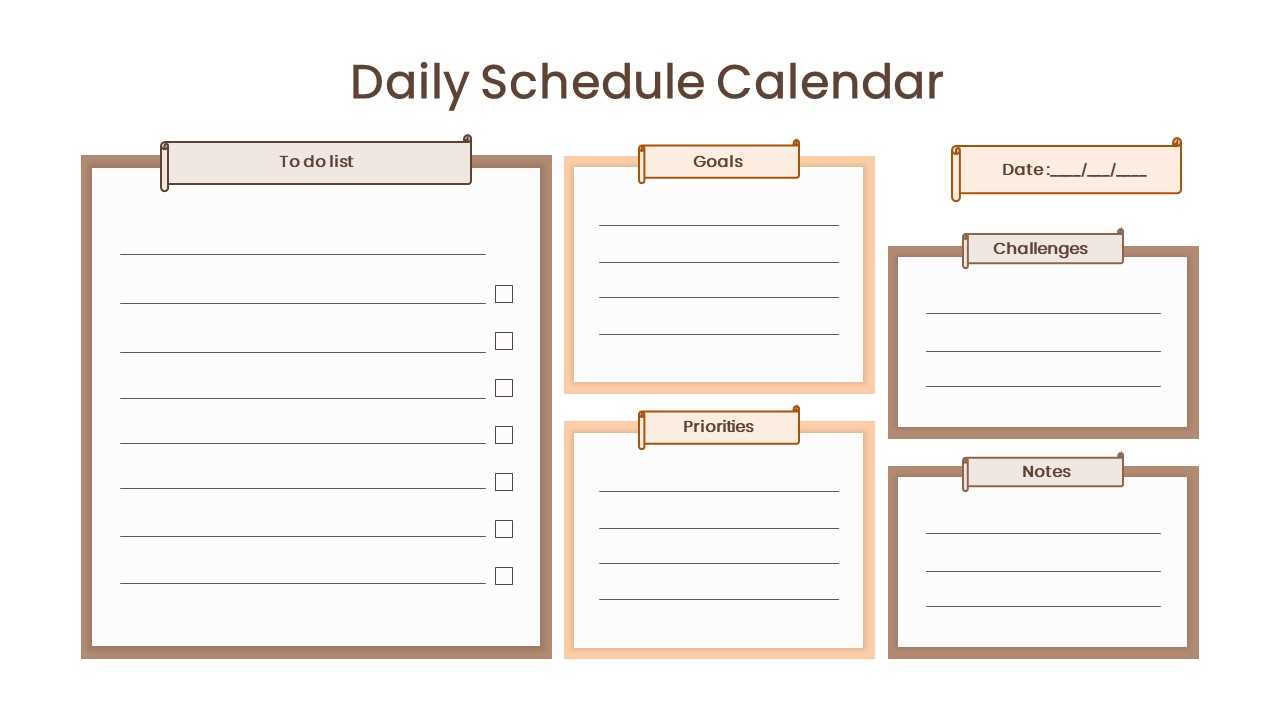 calendar daily schedule template