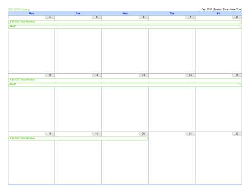 testing calendar template