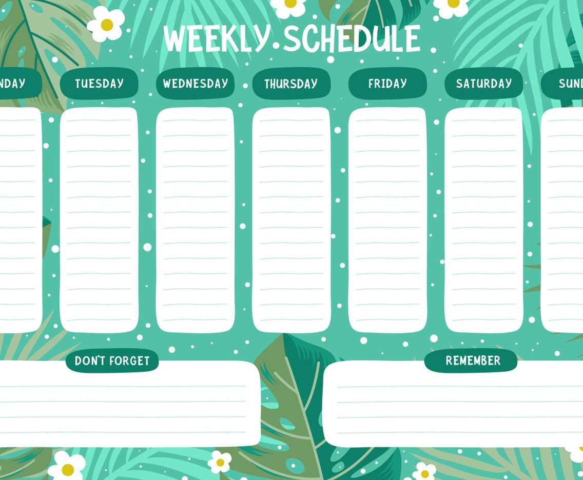 calendar schedule template