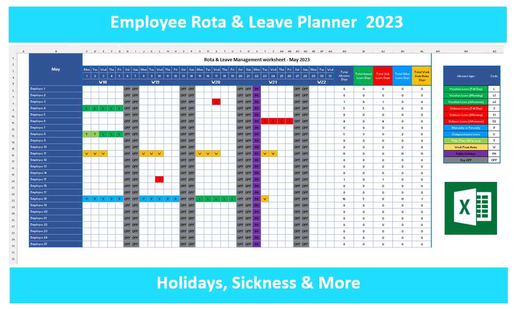 staff vacation calendar template