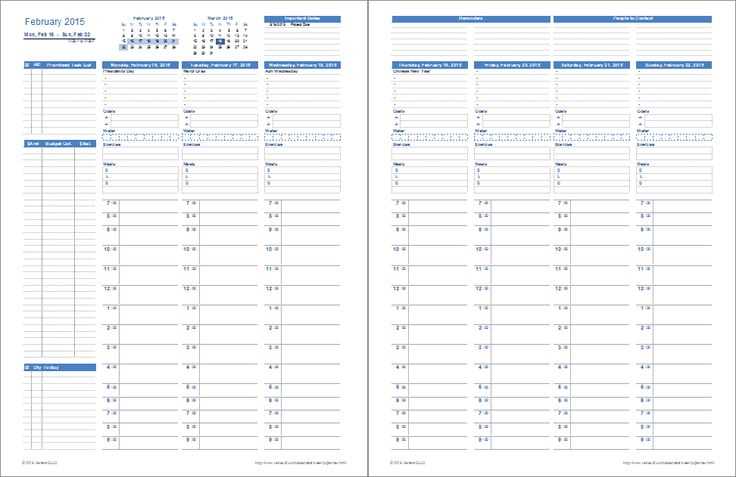 personal calendar template