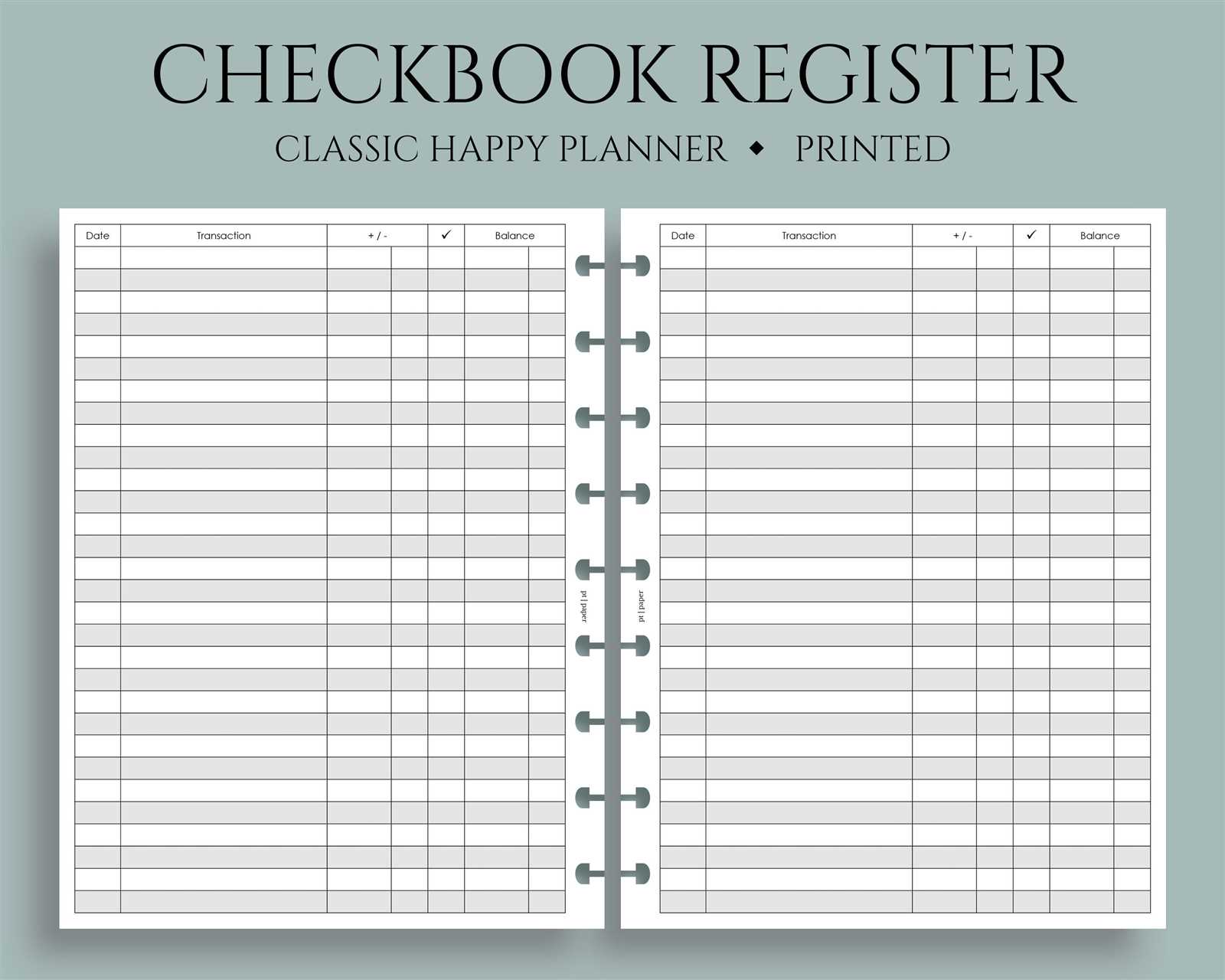 checkbook calendar template