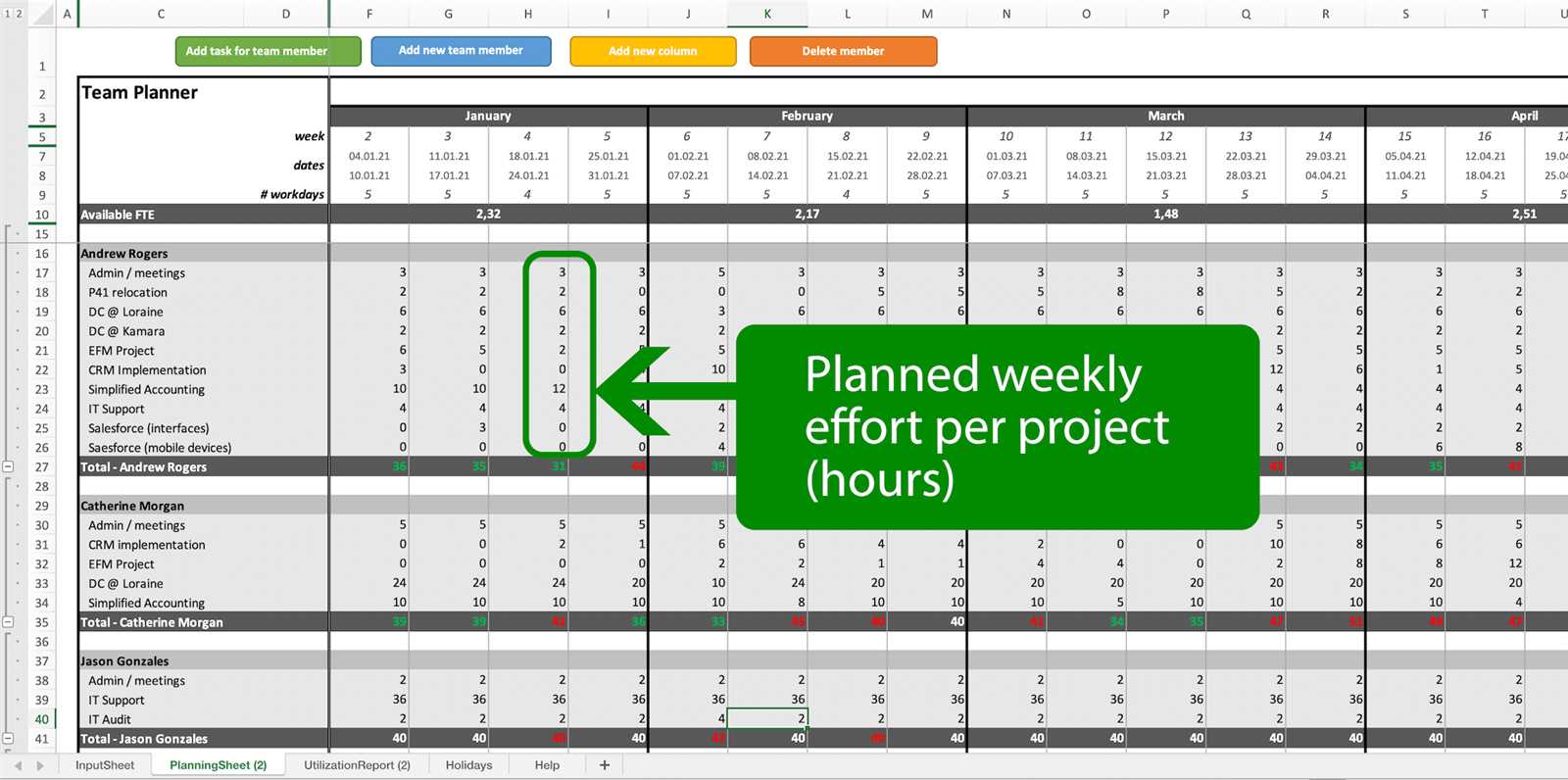 project resource calendar template