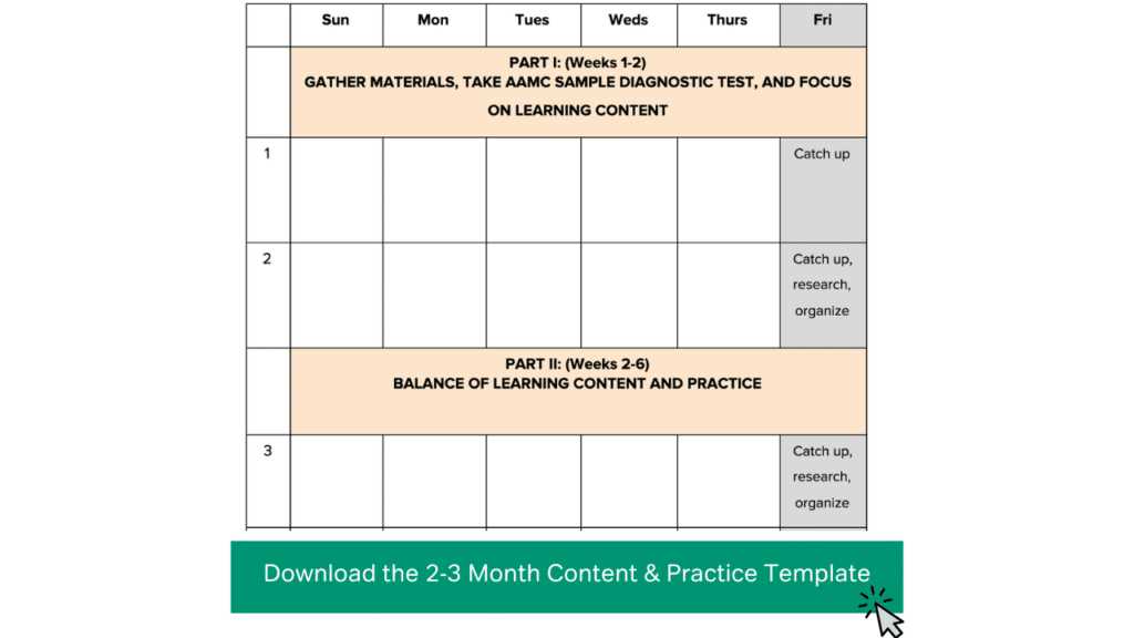 test calendar template