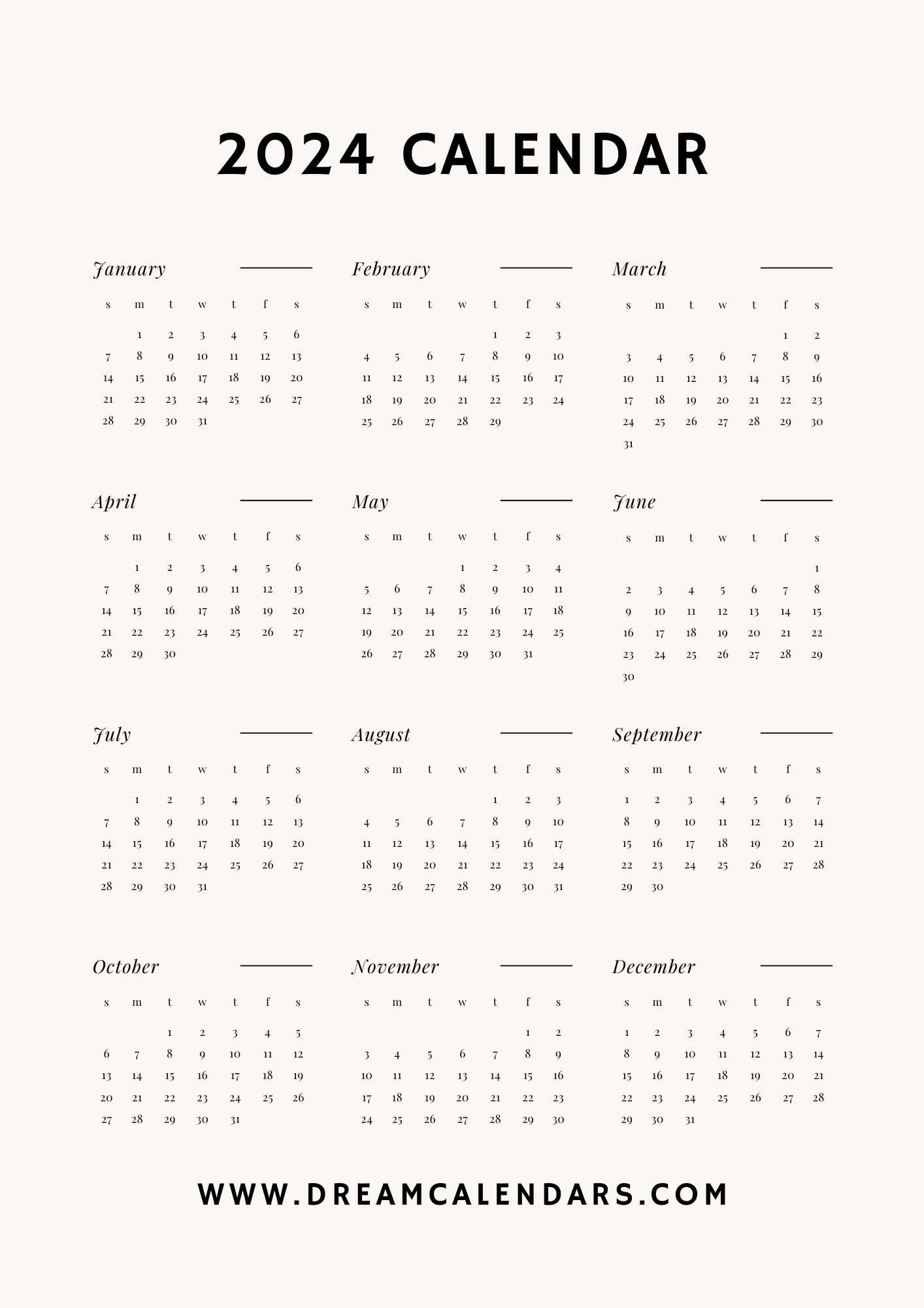 free calendar templates to print