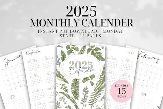 calendar template 2025 download