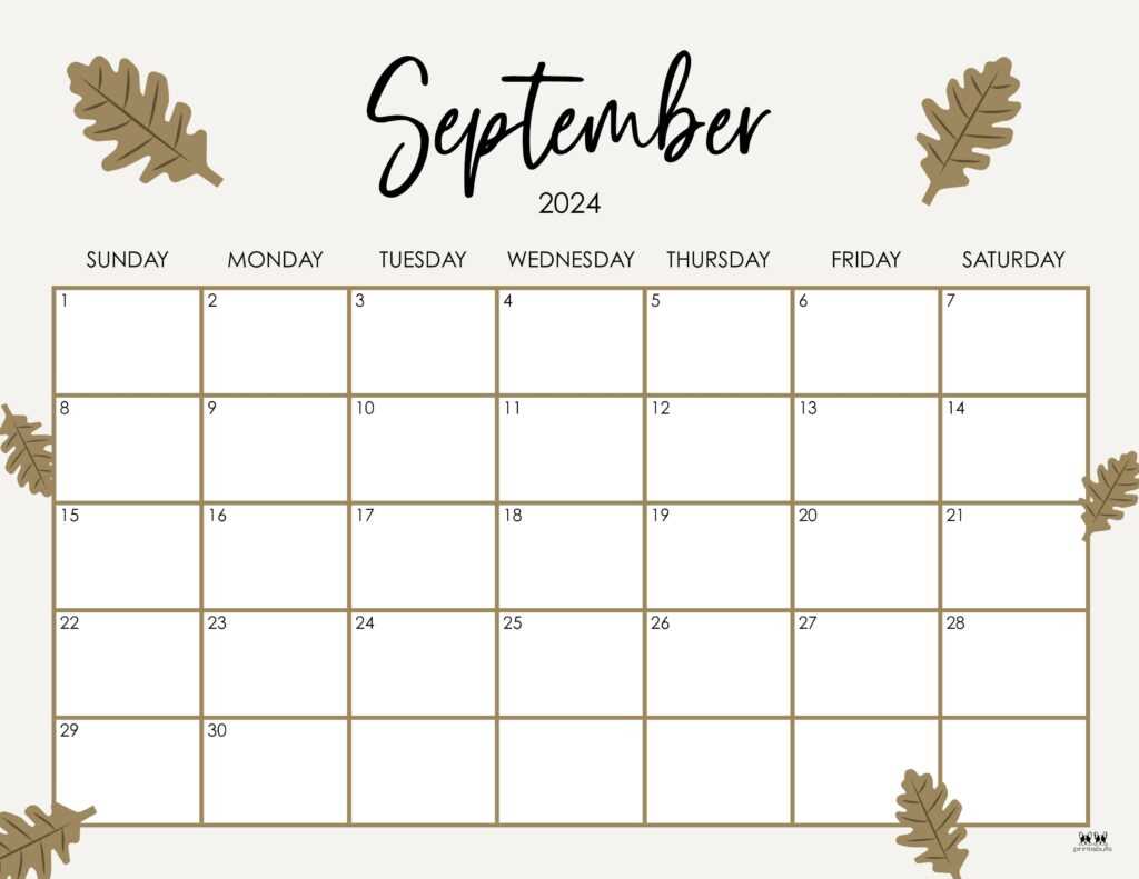 free september calendar template