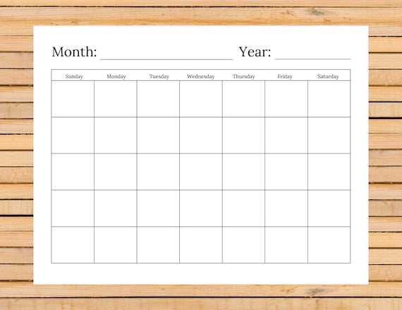 calendar to write on template