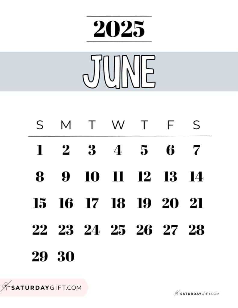 blank calendar template june 2025