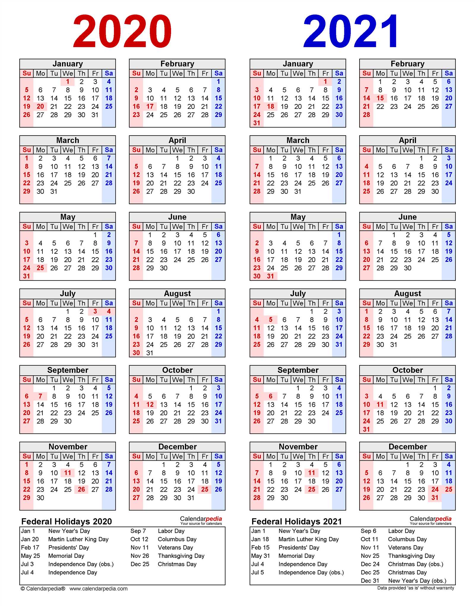 2 year calendar template
