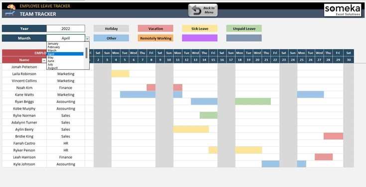 annual leave calendar template