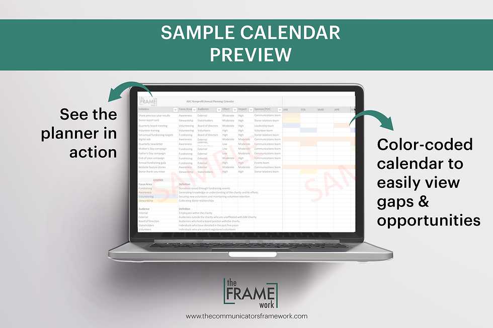 annual fundraising calendar template