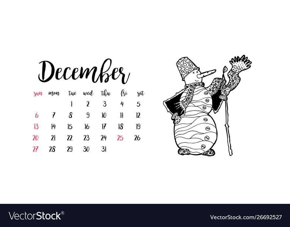 calendar december template