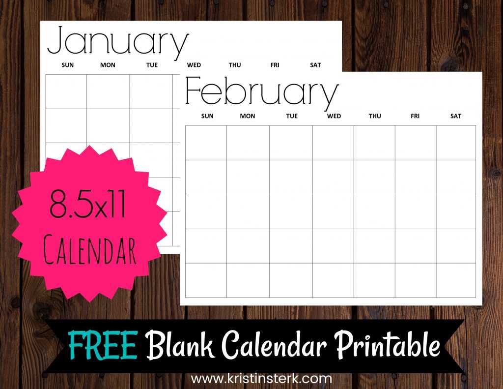 free 12 month photo calendar template