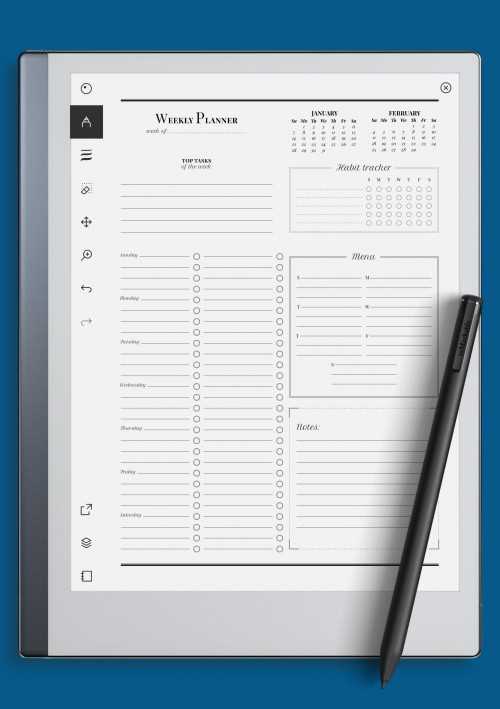 remarkable 2 calendar template free