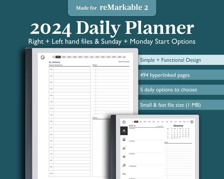 remarkable 2 calendar template