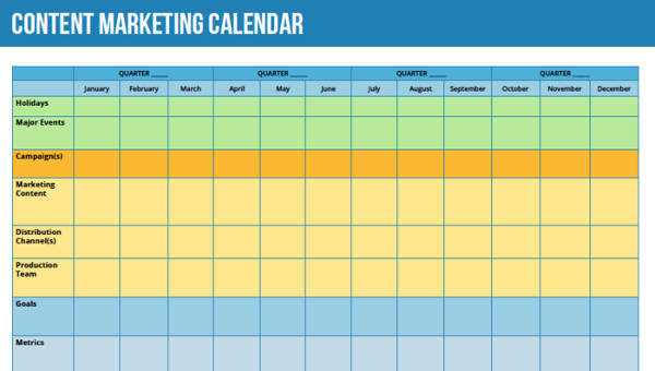 restaurant marketing calendar template