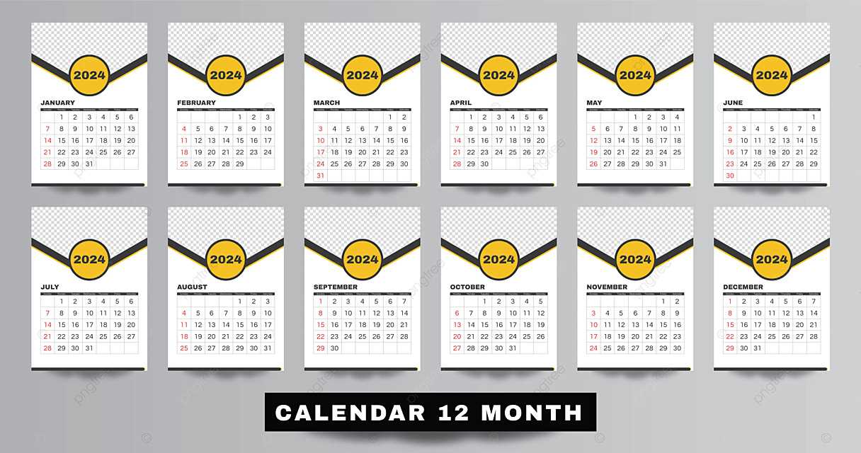 12 month wall calendar template