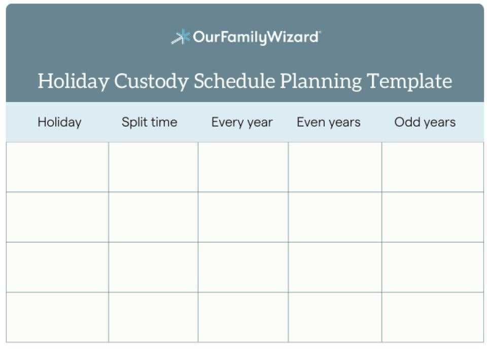 co parenting calendar template