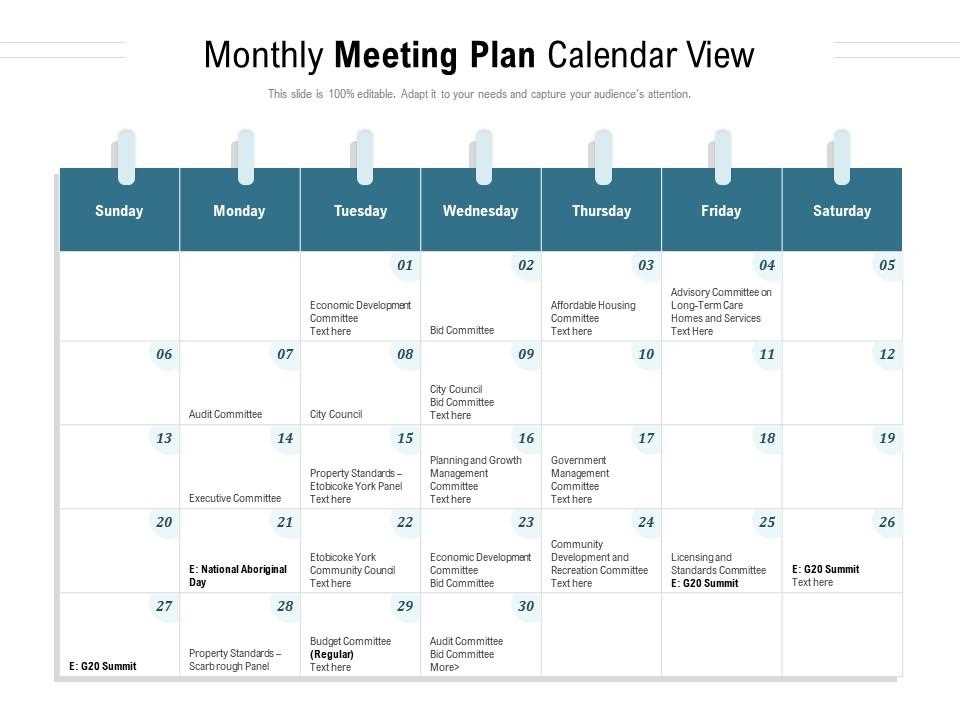 month to view calendar template