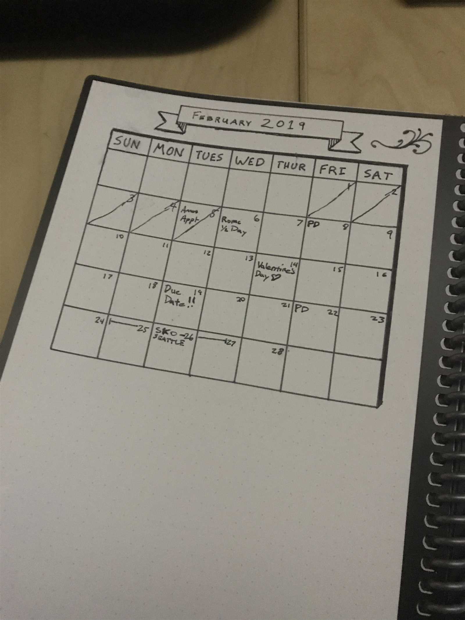 rocketbook calendar template