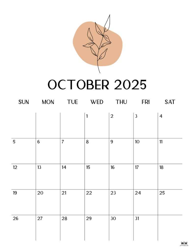 october calendar template 2026