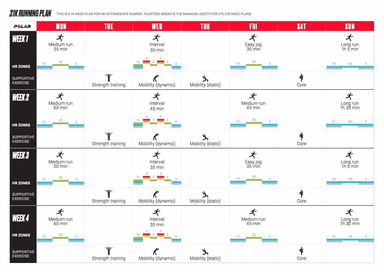 running training calendar template