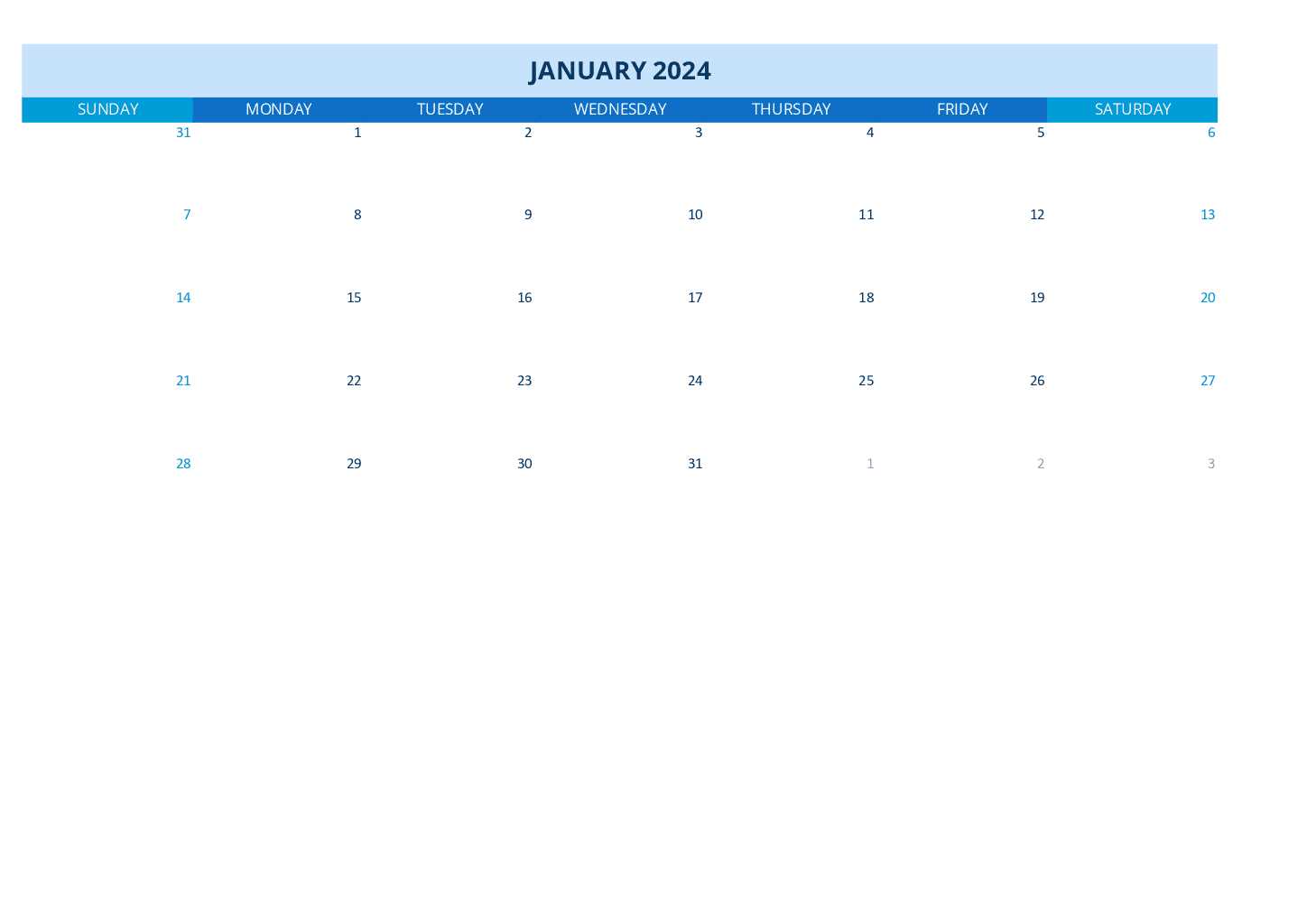 calendar editing template