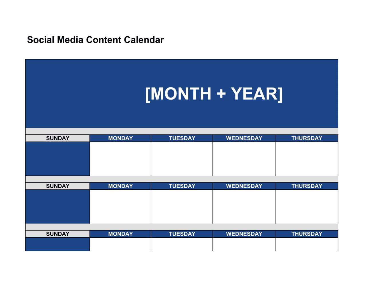 sample social media calendar template