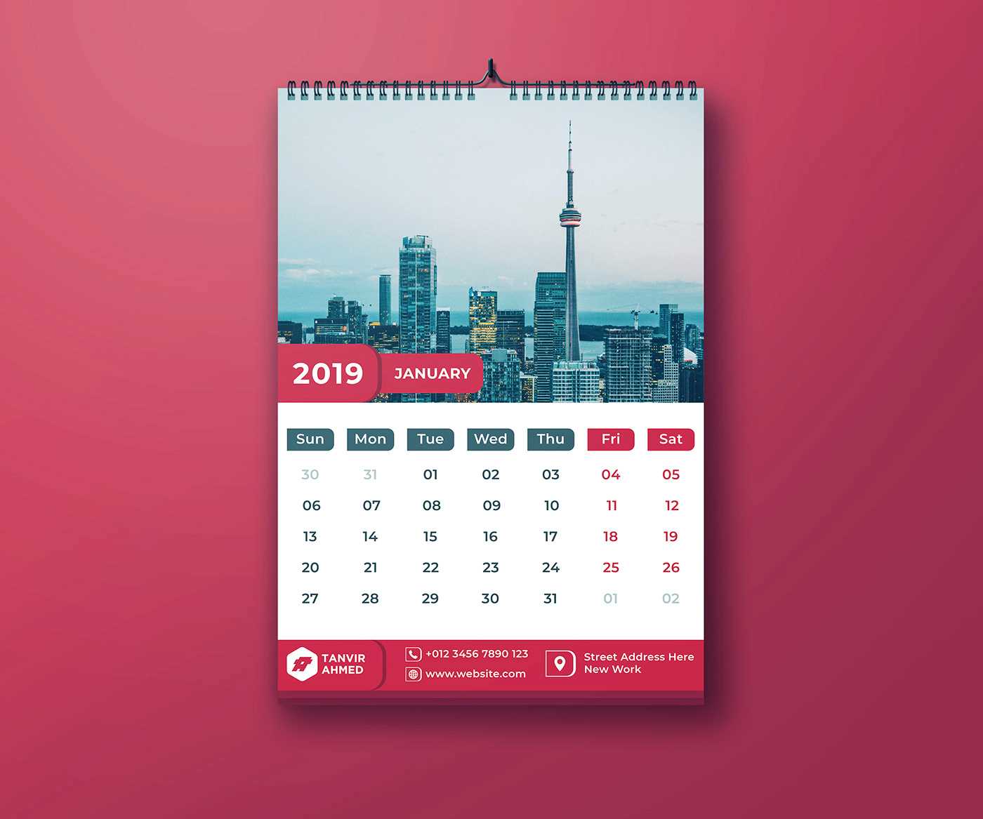 wall calendar template free