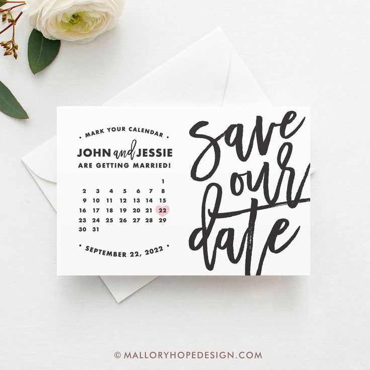 save the date calendar card template