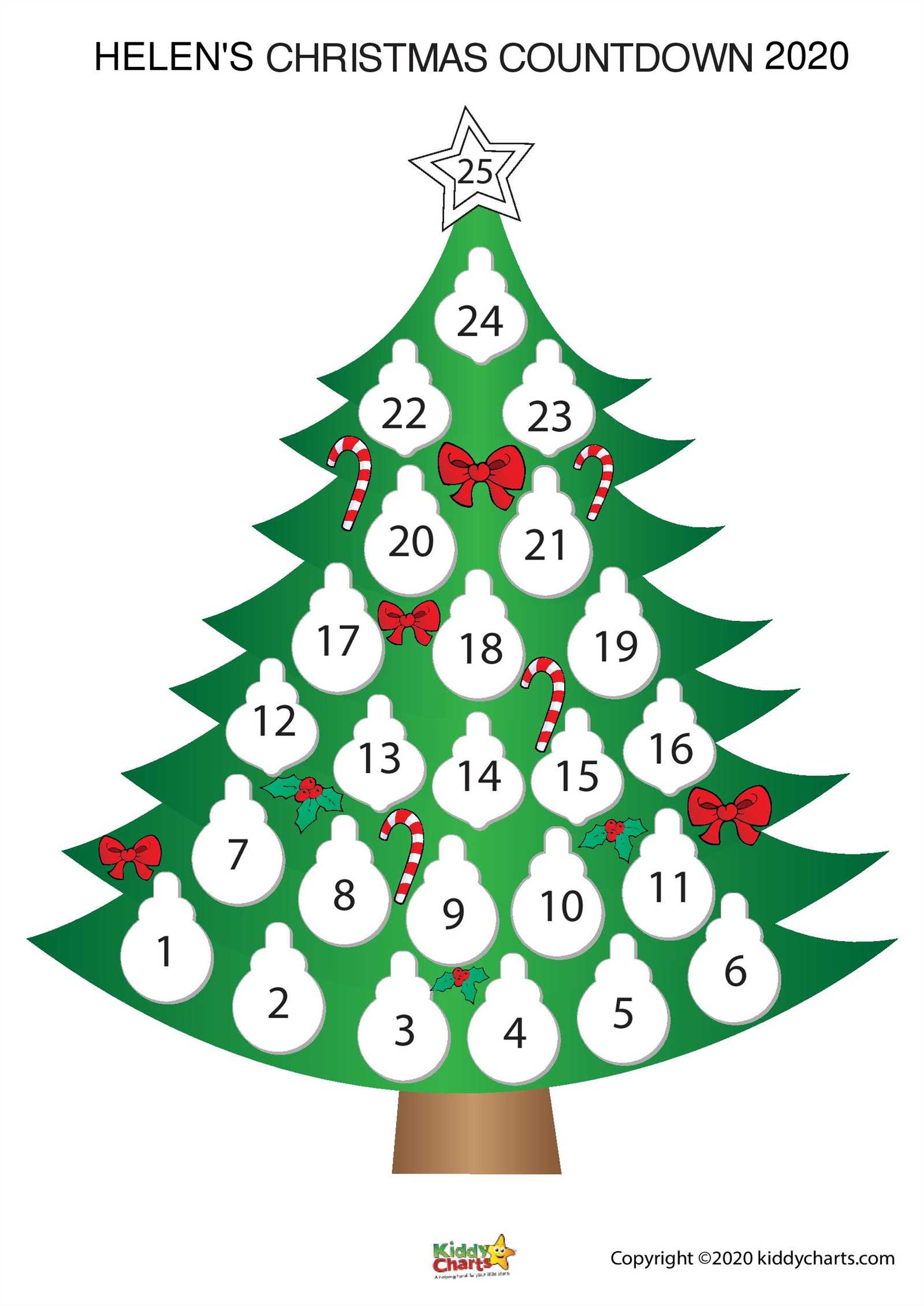 editable christmas calendar template