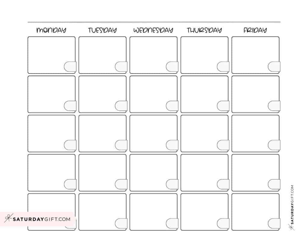 blank calendar page template