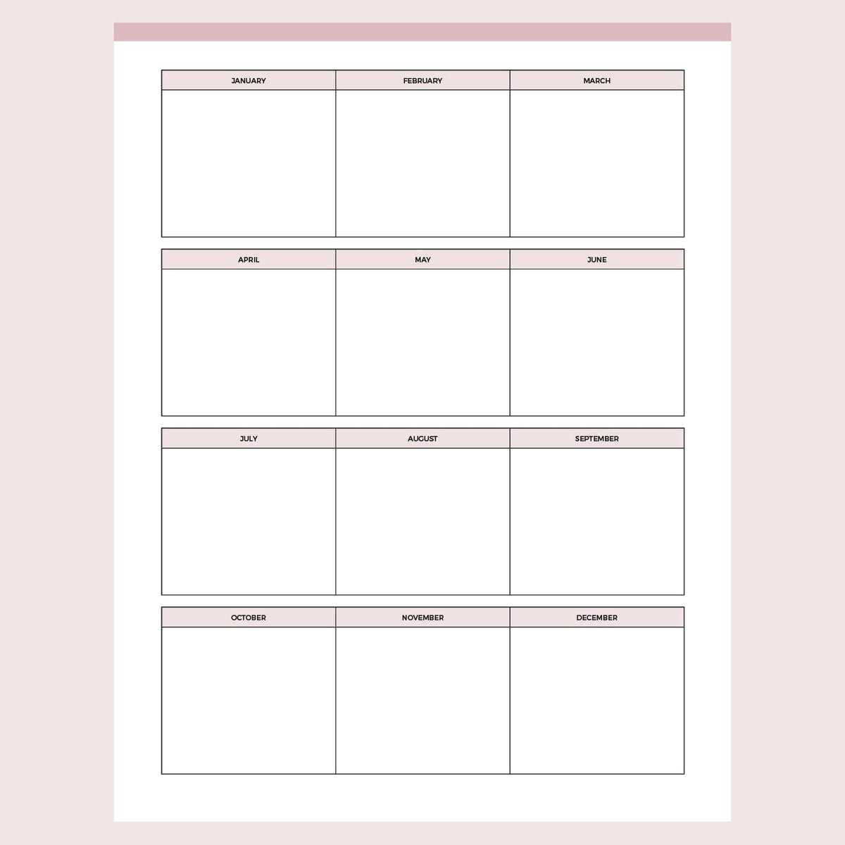 semester at a glance calendar template