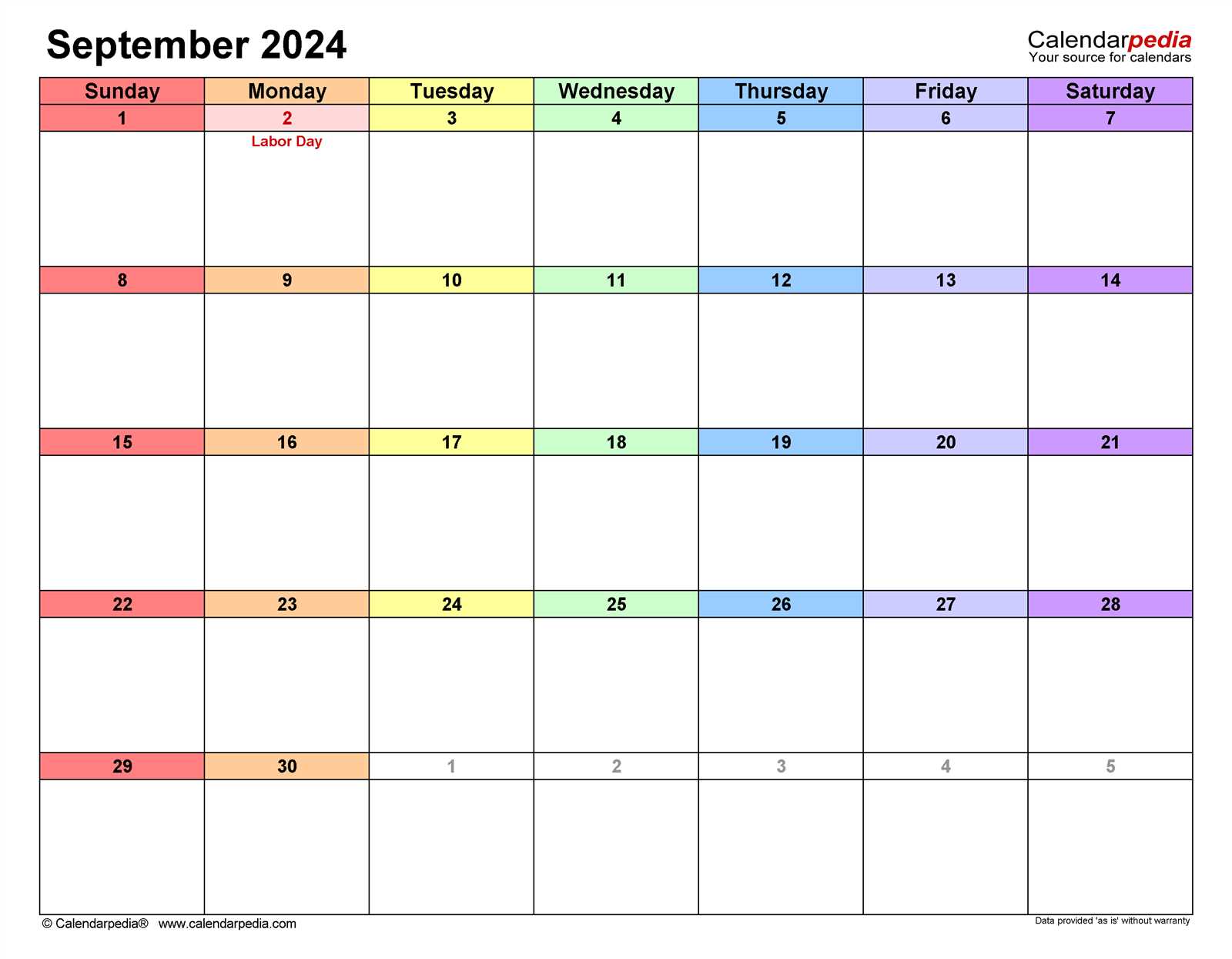 september calender template