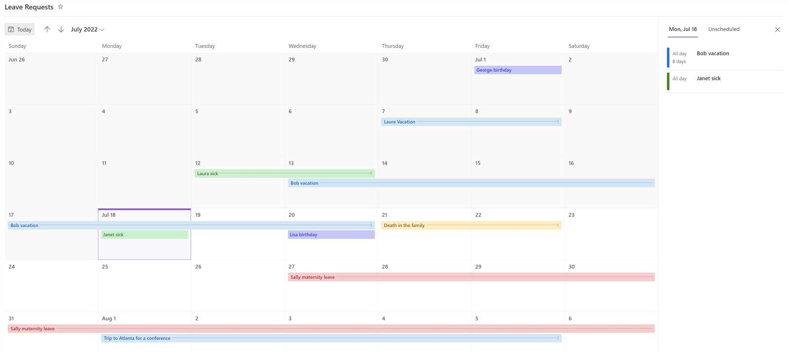 sharepoint vacation calendar template