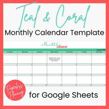 sheets monthly calendar template