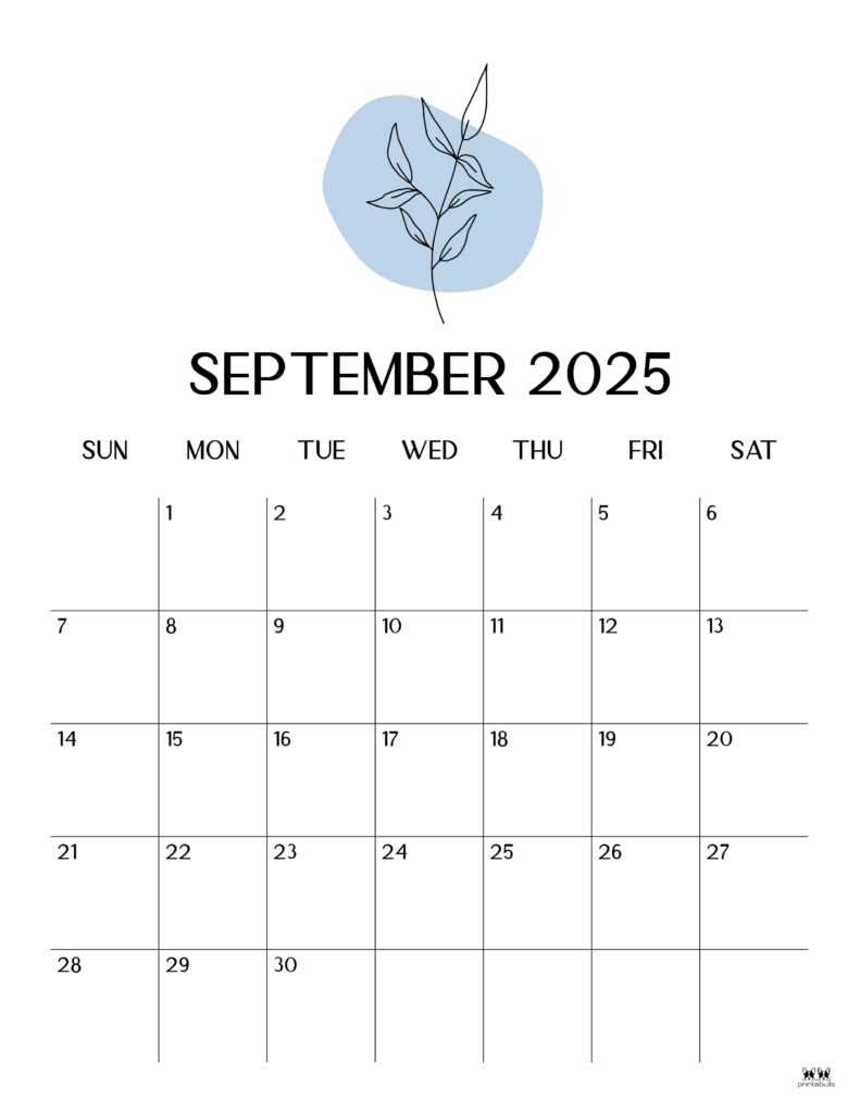 blank september calendar template 2025