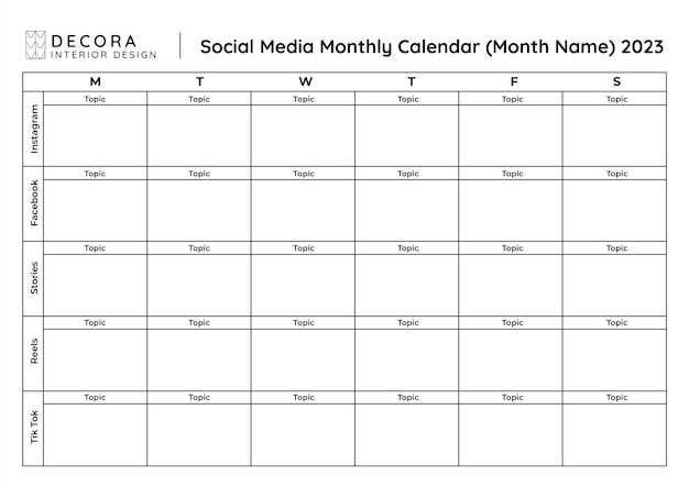 simple social media calendar template