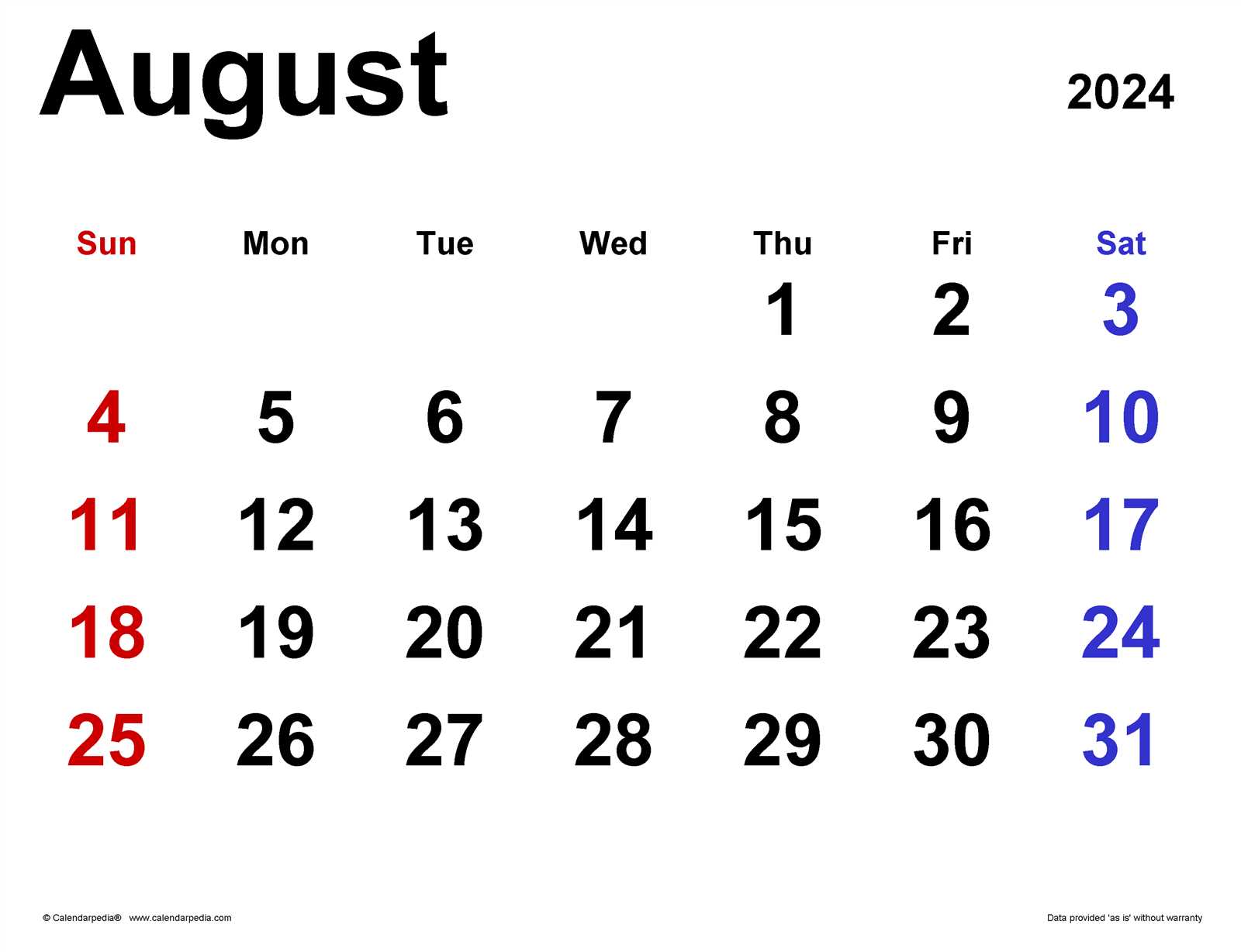 editable august calendar template