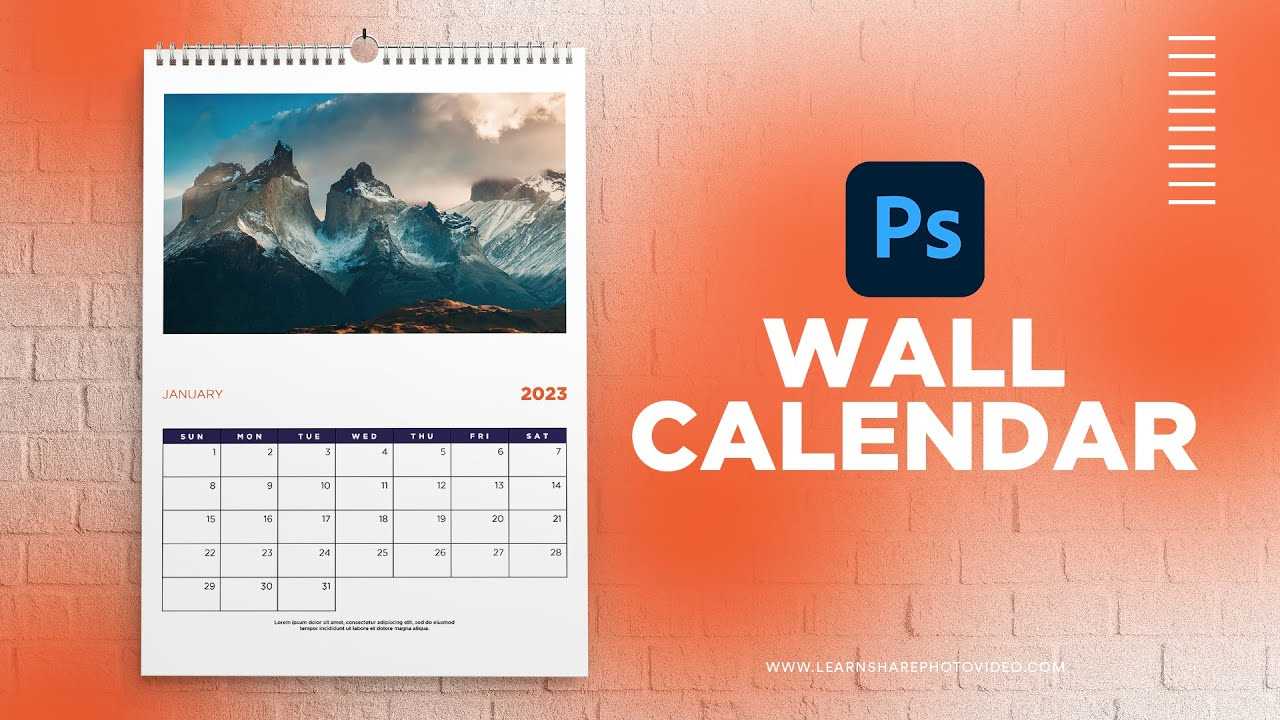 photoshop monthly calendar template