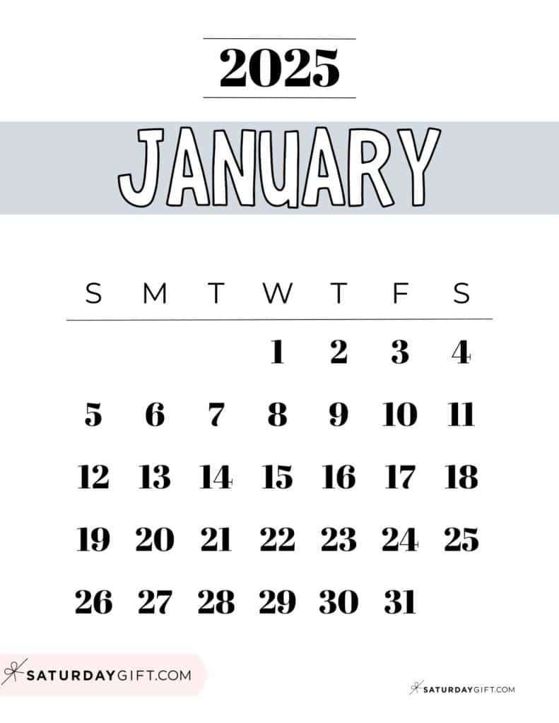 january 2025 calendar template printable