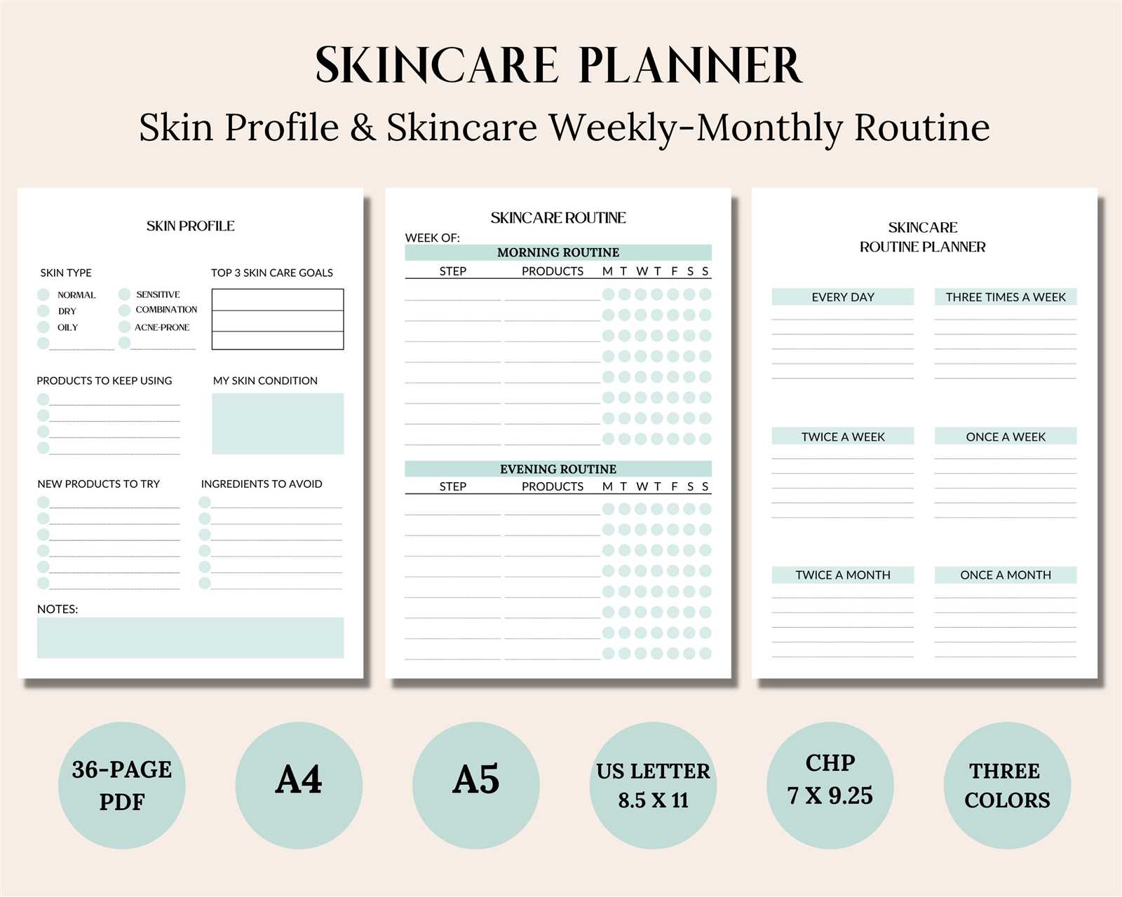 skincare calendar template