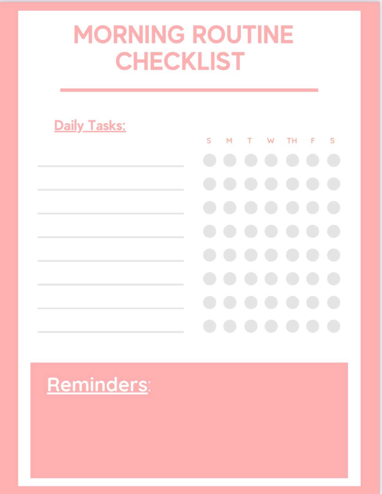 skincare calendar template