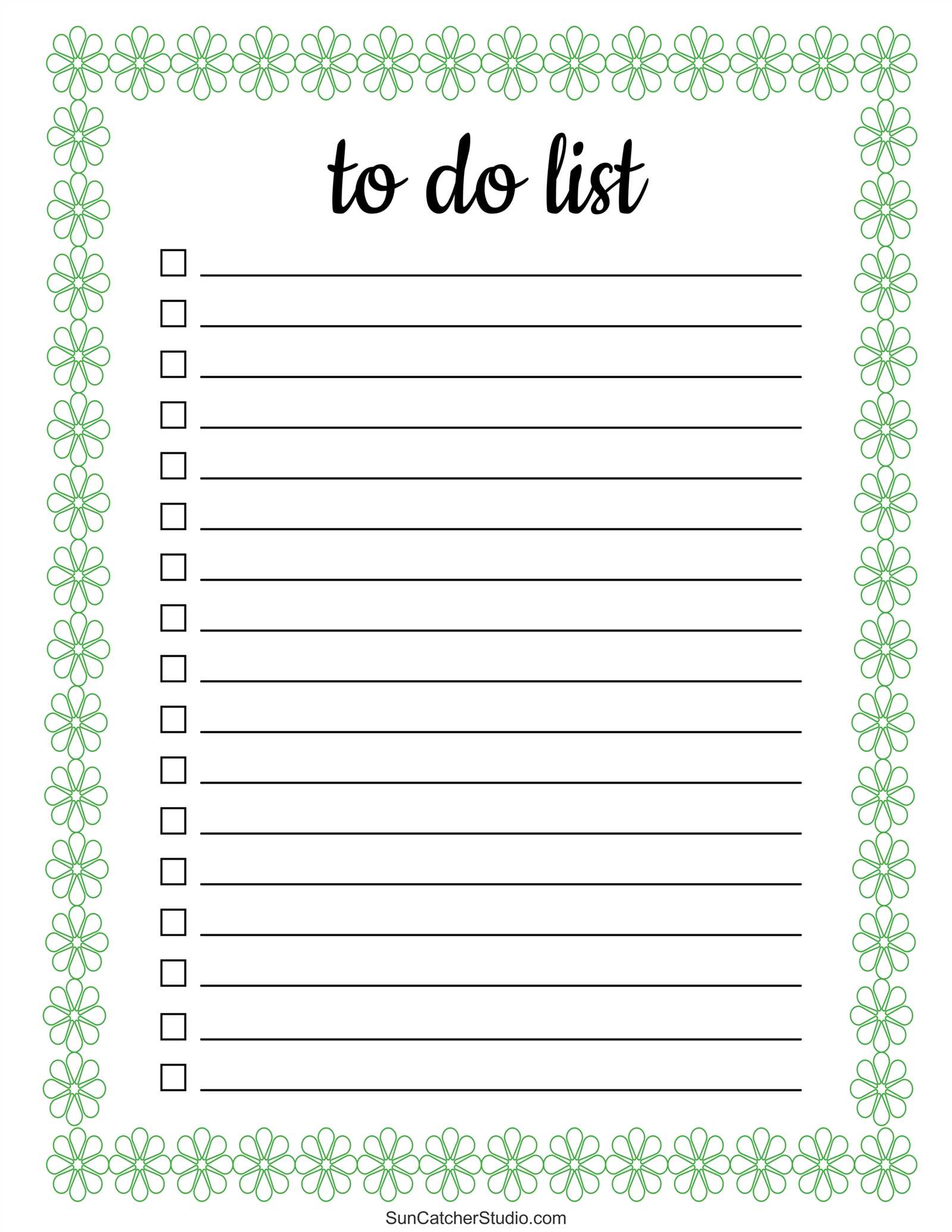 things to do template with calendar