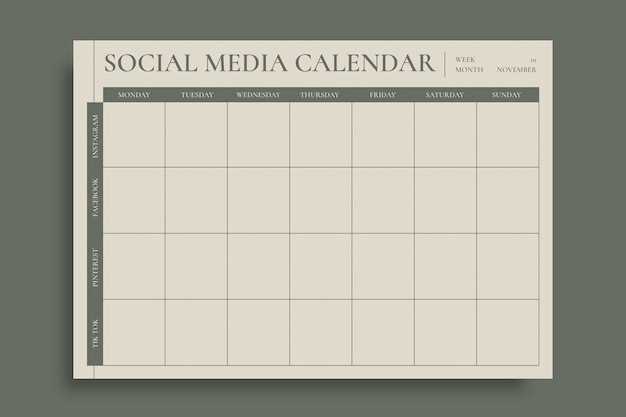 social media calendar template church