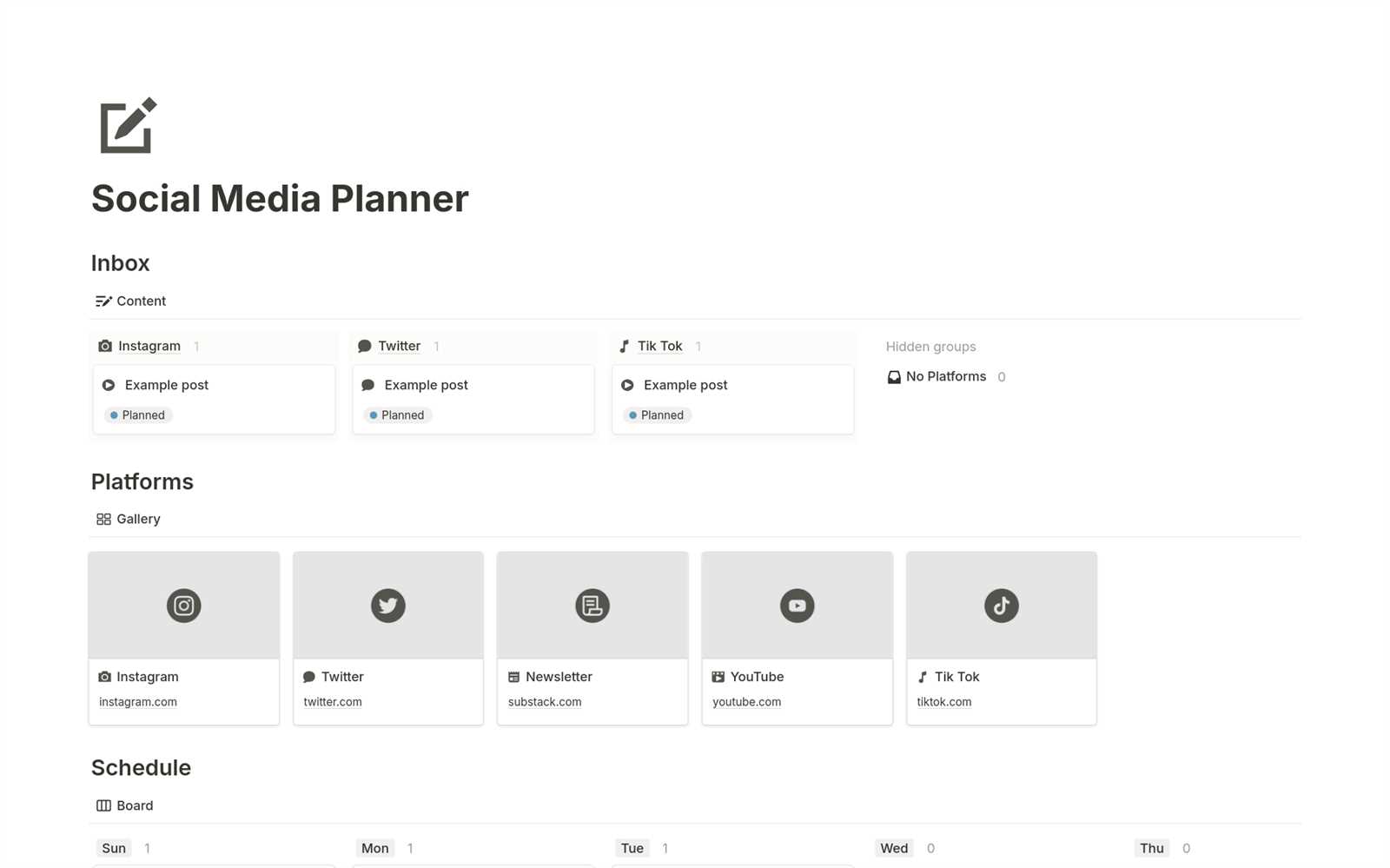 social media calendar template for small business